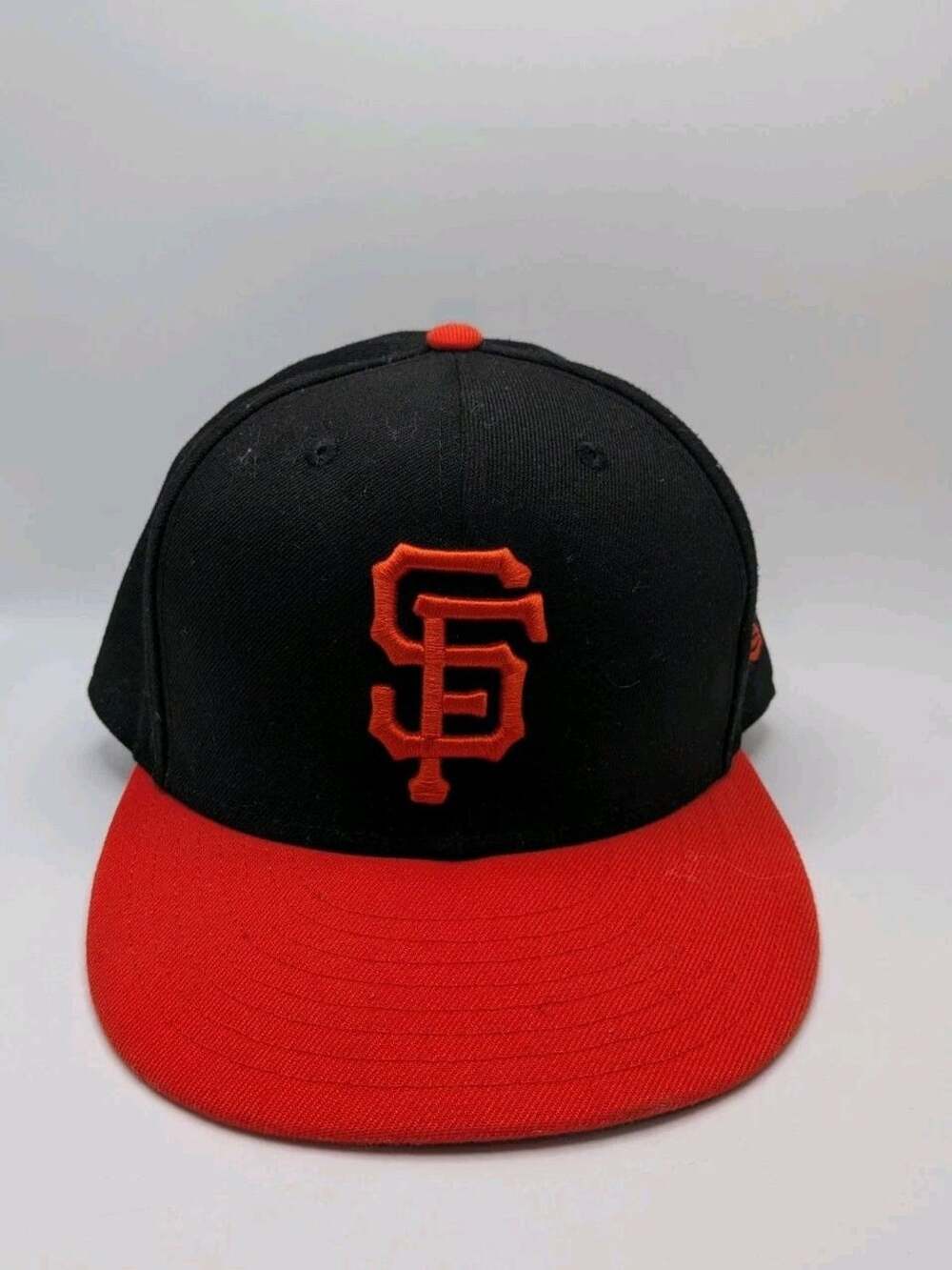 New Era 59FIFTY San Francisco Giants SF Fitted Hat Size 7 Black Orange MLB
